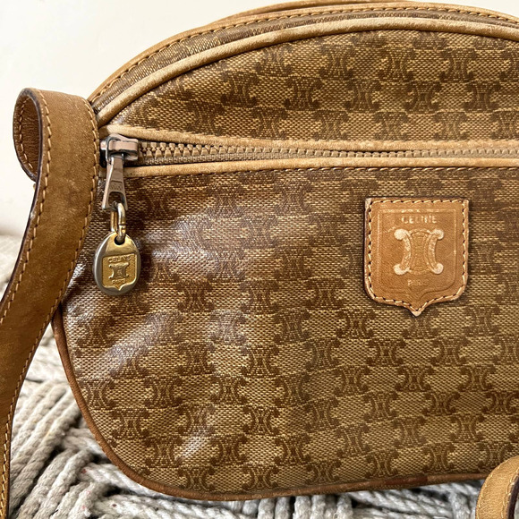 CELINE Paris Macadam Vinyl and Leather Crossbody Bag - Picture 13 of 14